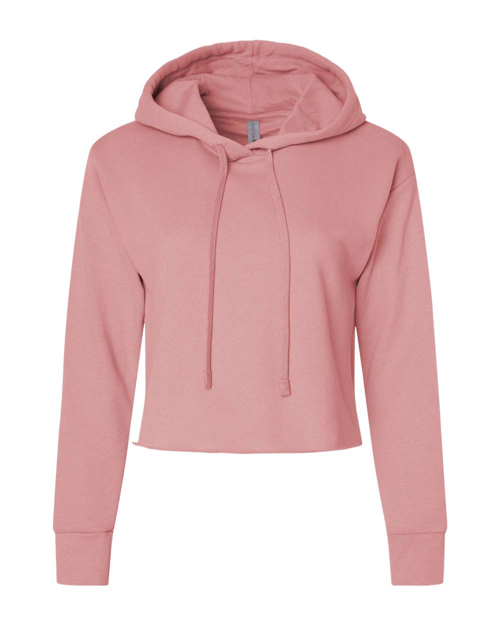 Next Level Women's Laguna Sueded Raw Edge Crop Hoodie Sweatshirt - 9384 Desert Pink