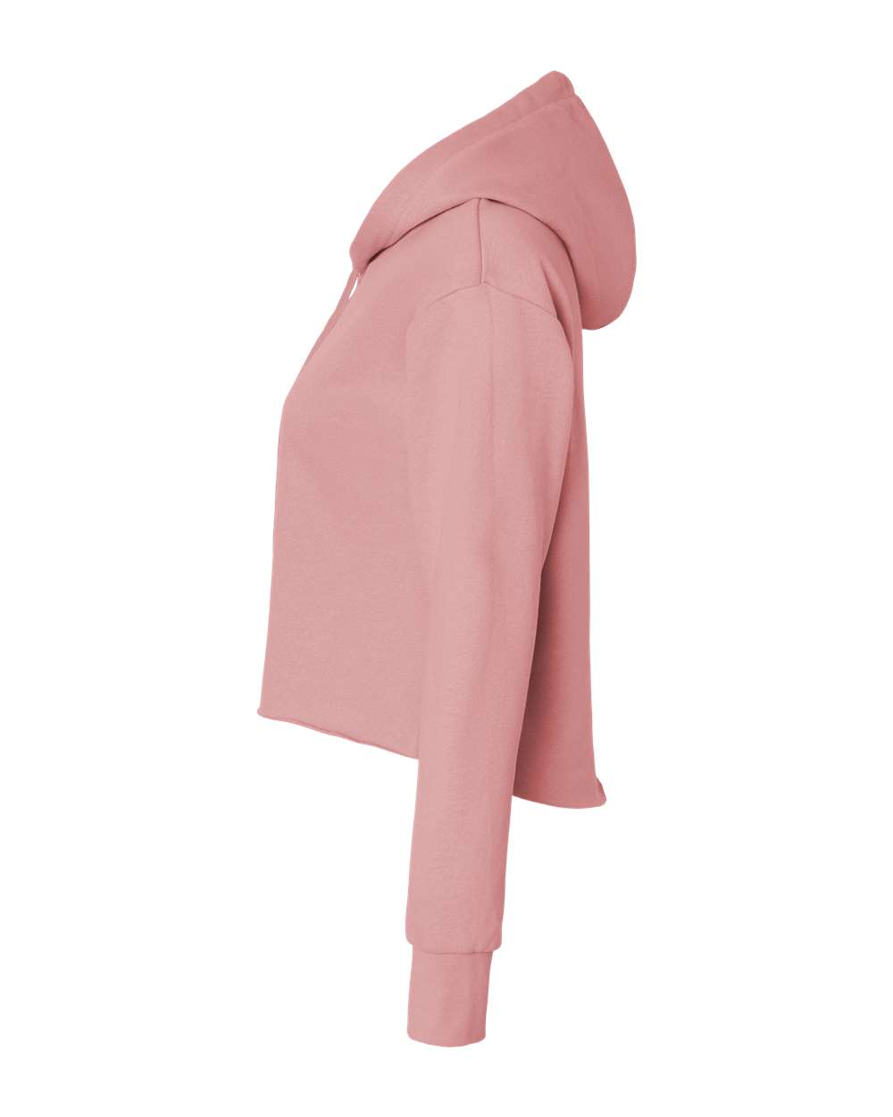 Next Level Women's Laguna Sueded Raw Edge Crop Hoodie Sweatshirt - 9384 Desert Pink