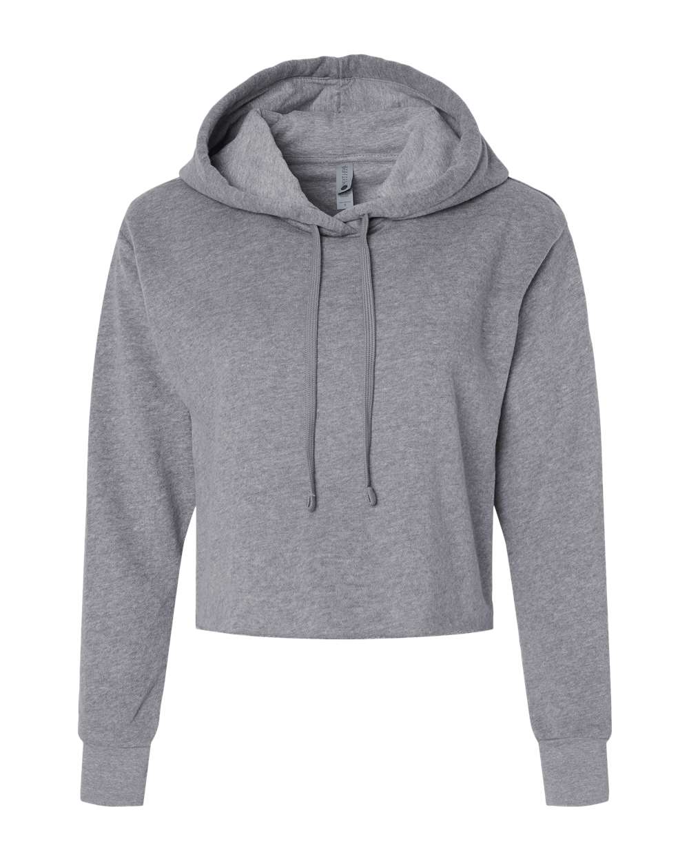 Next Level Women's Laguna Sueded Raw Edge Crop Hoodie Sweatshirt - 9384 Heather Grey