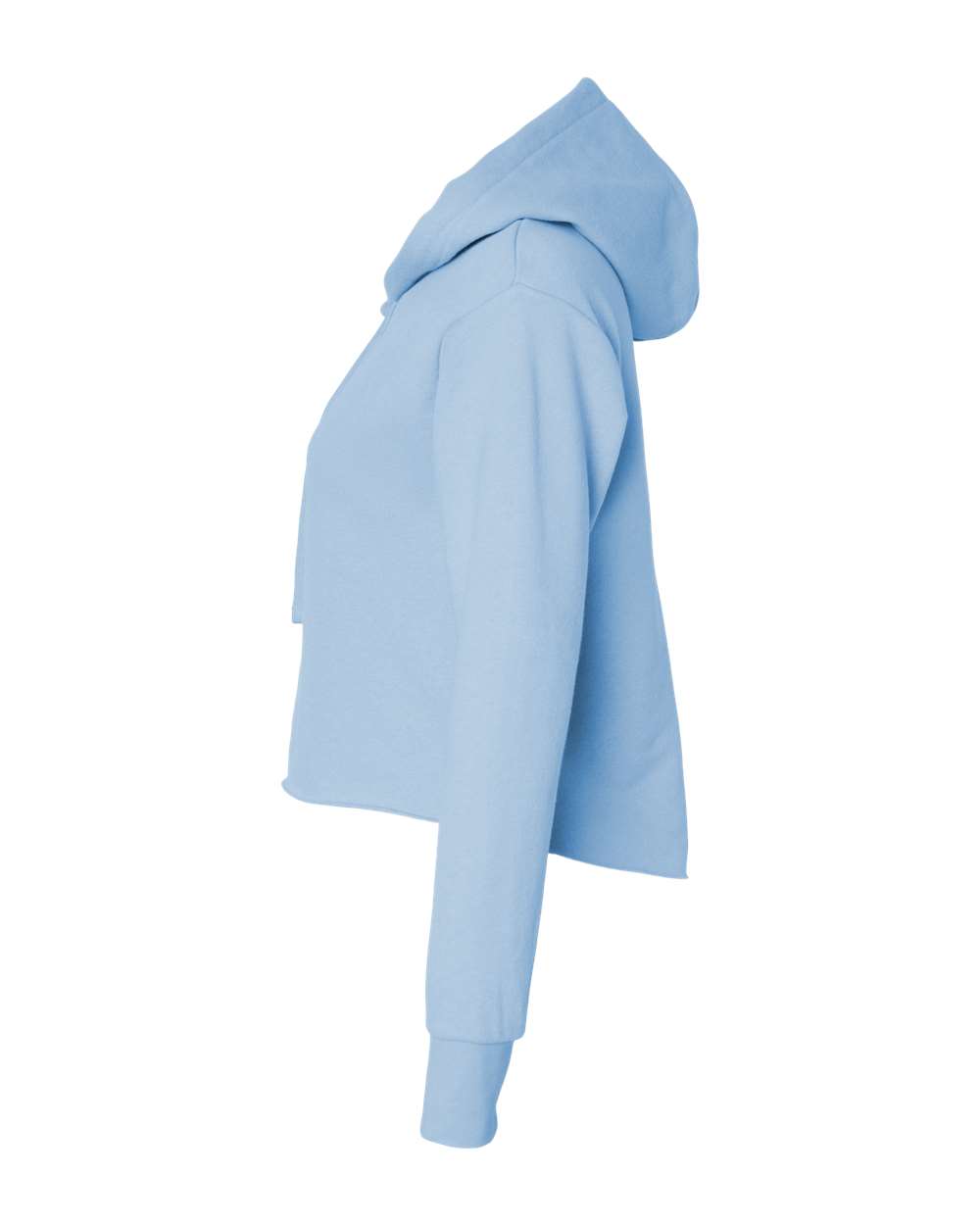 Next Level Women's Laguna Sueded Raw Edge Crop Hoodie Sweatshirt - 9384 Stonewash Denim