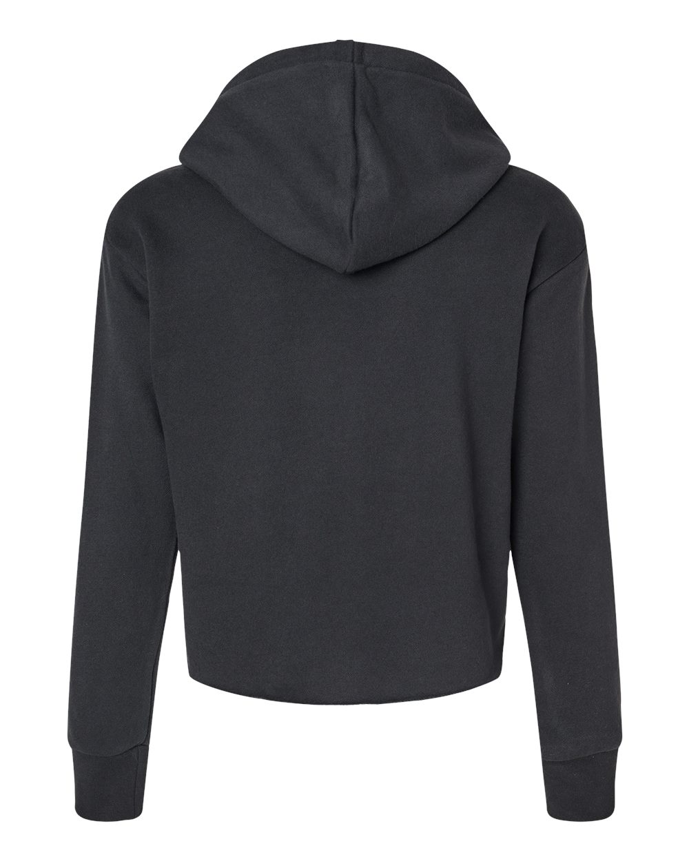 Next Level Women's Laguna Sueded Raw Edge Crop Hoodie Sweatshirt - 9384 Black