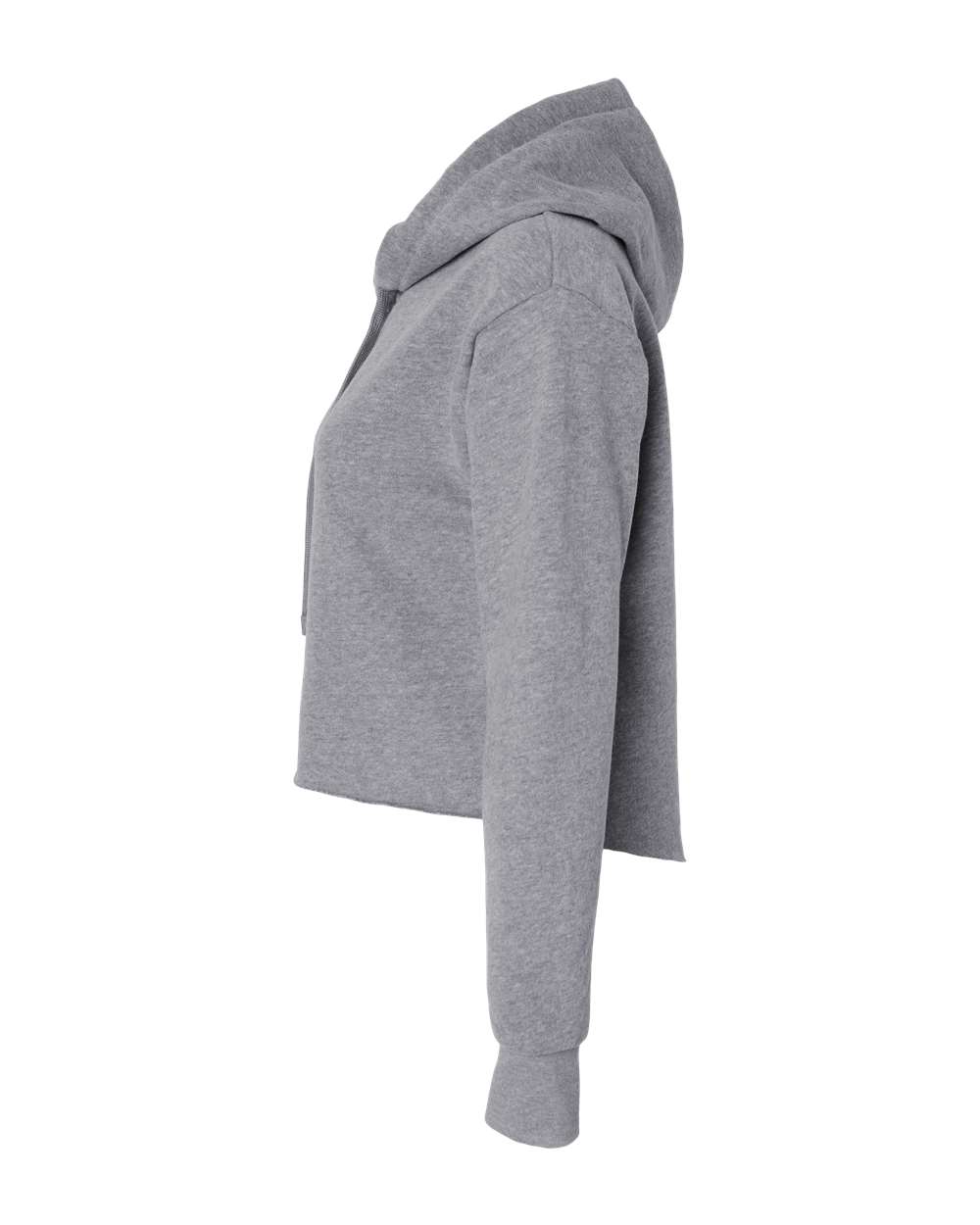 Next Level Women's Laguna Sueded Raw Edge Crop Hoodie Sweatshirt - 9384 Heather Grey