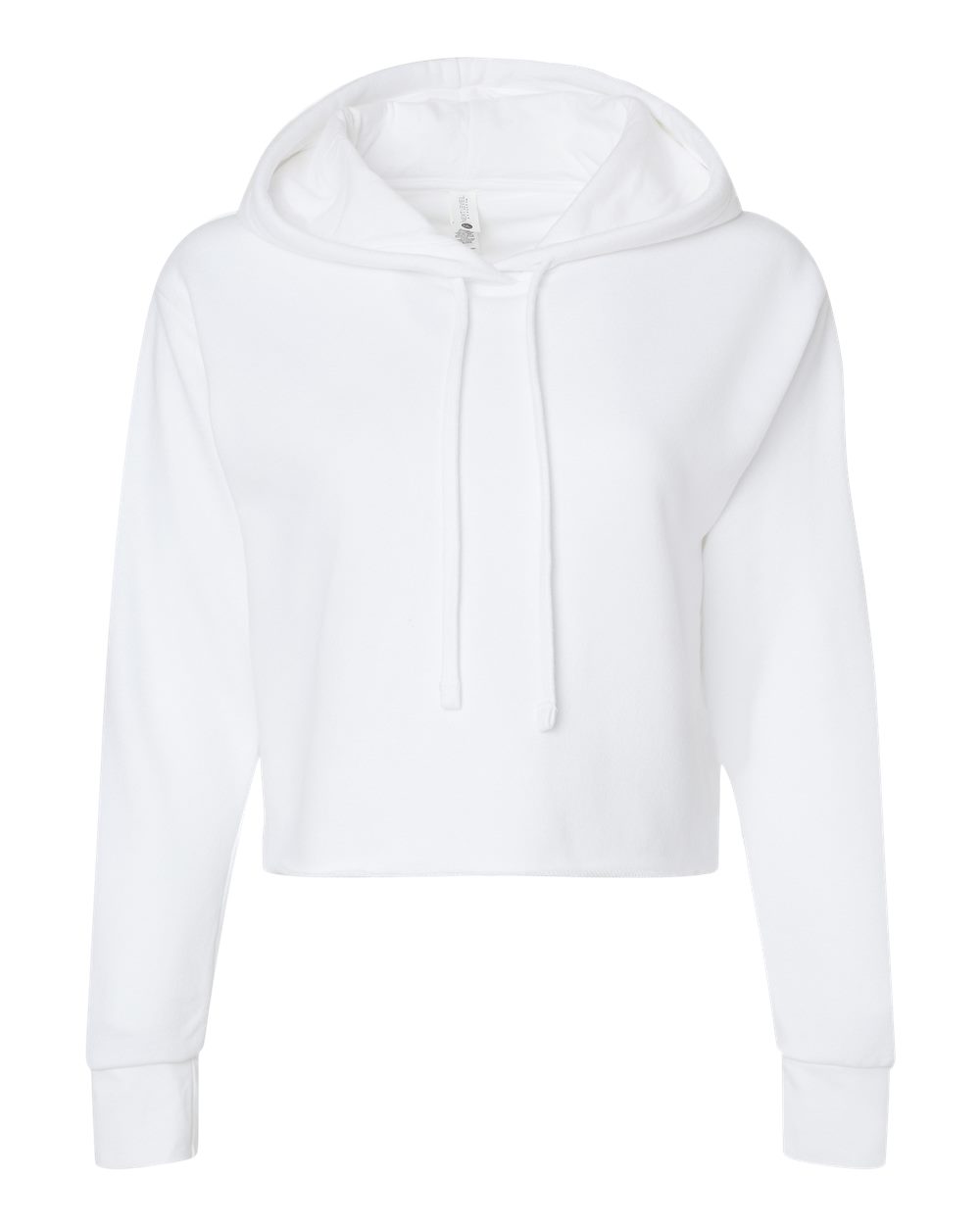 Next Level Women's Laguna Sueded Raw Edge Crop Hoodie Sweatshirt - 9384 White