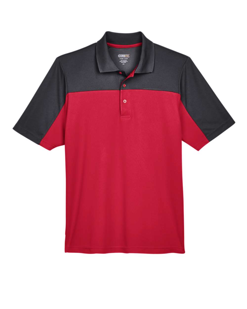 Core365 Men's Balance Colorblock Performance Piqué Polo - CE101 Classic Red- Carbon