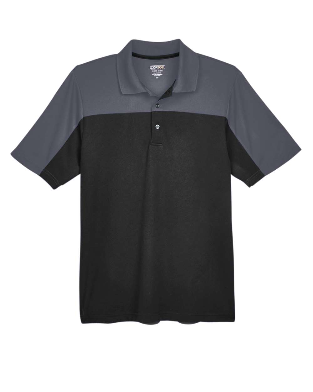 Core365 Men's Balance Colorblock Performance Piqué Polo - CE101 Black- Carbon