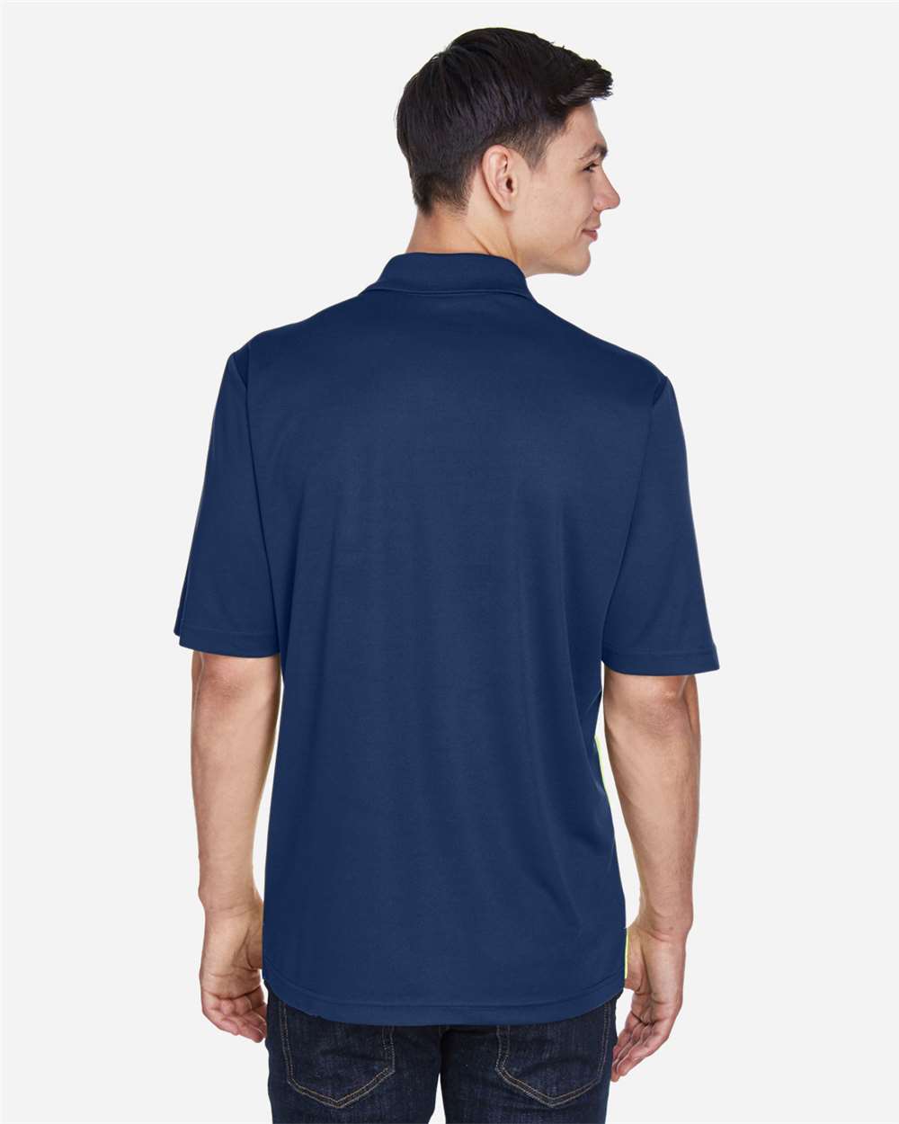 Core365 Men's Balance Colorblock Performance Piqué Polo - CE101 Electric Blue- Classic Navy