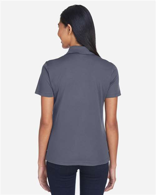 Core365 Women's Balance Colorblock Performance Piqué Polo - CE101W Black- Carbon