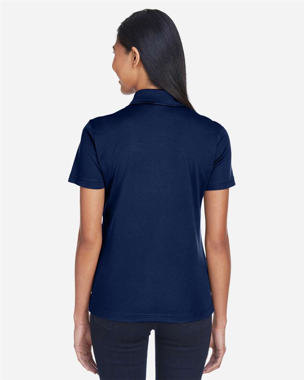 Core365 Women's Balance Colorblock Performance Piqué Polo - CE101W Electric Blue- Classic Navy