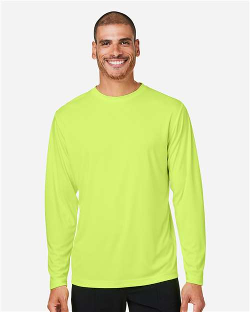 Core365 Unisex Capital Long Sleeve Performance T-Shirt - CE10L Safety Yellow