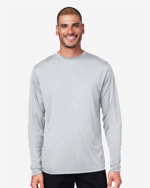 Core365 Unisex Capital Long Sleeve Performance T-Shirt - CE10L Platinum