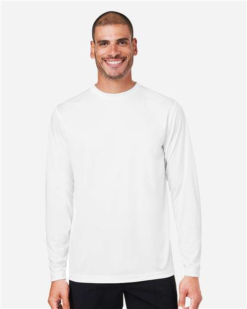 Core365 Unisex Capital Long Sleeve Performance T-Shirt - CE10L White