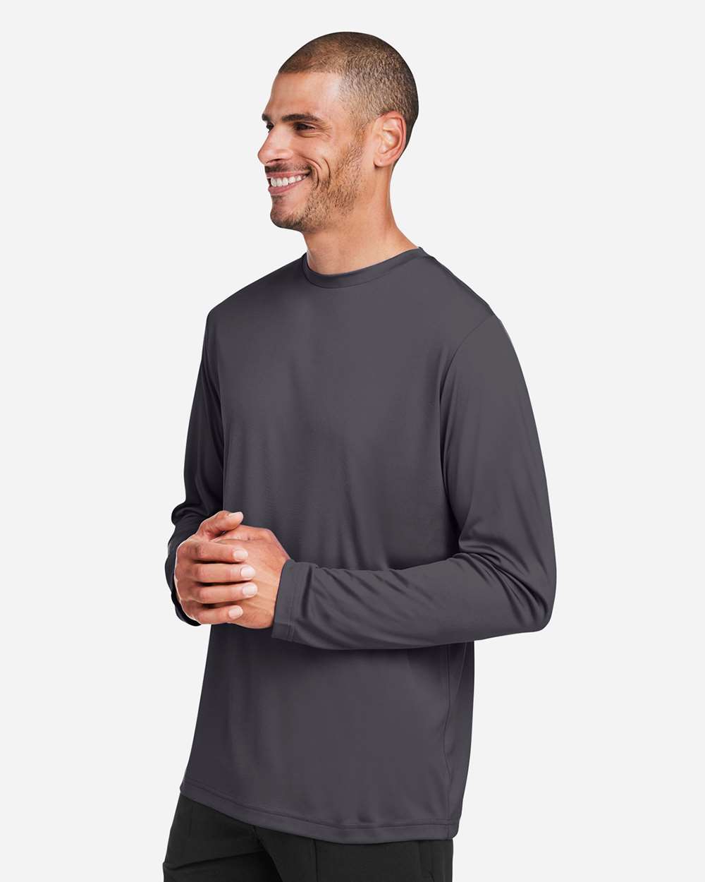Core365 Unisex Capital Long Sleeve Performance T-Shirt - CE10L Carbon