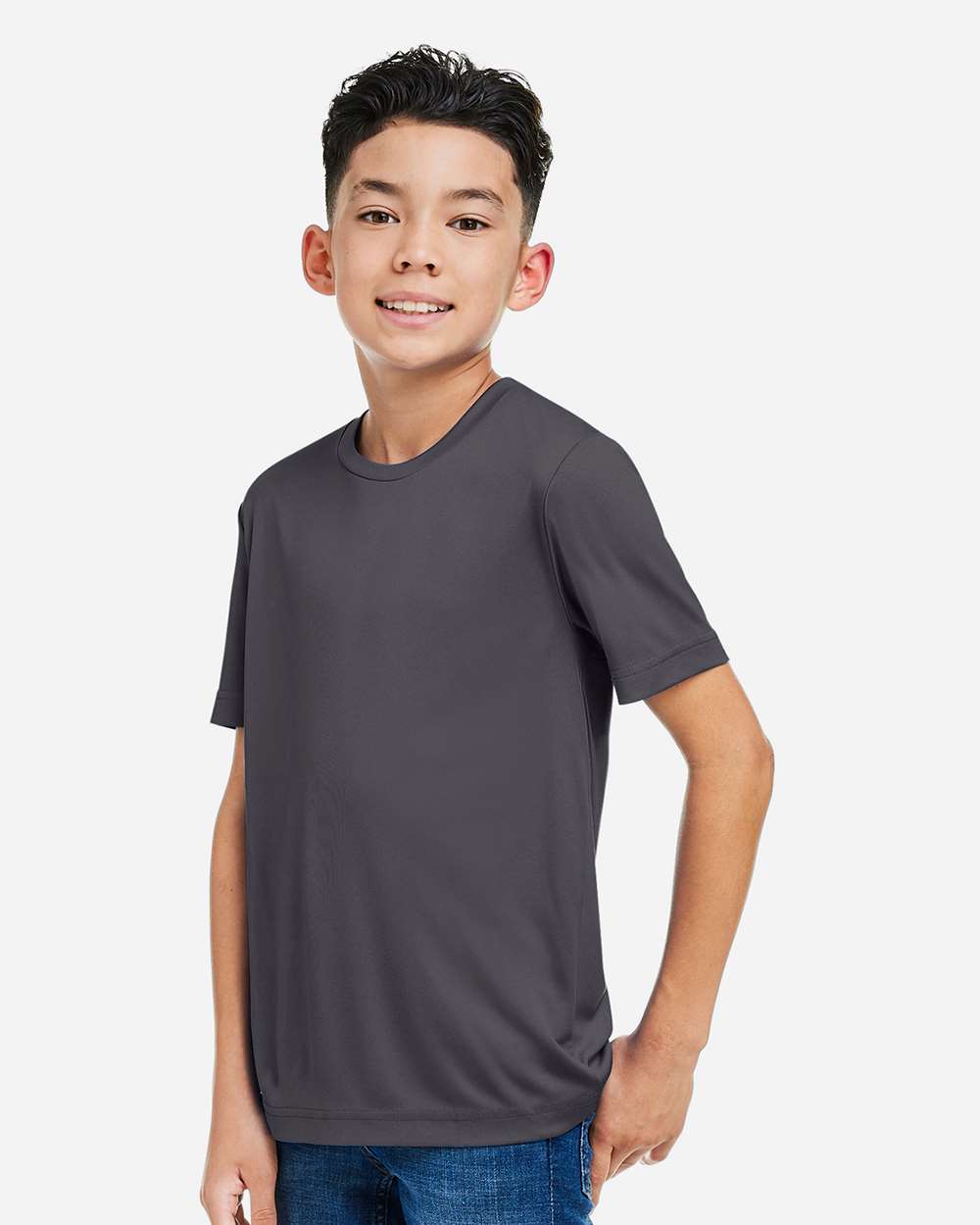 Core365 Youth Capital Performance T-Shirt - CE10Y Carbon