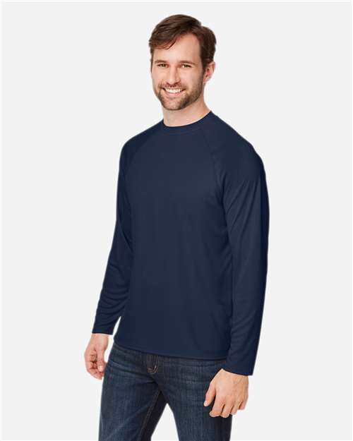 Core365 Unisex Ultra UVP™ Marina Raglan Long Sleeve T-Shirt - CE110 Classic Navy