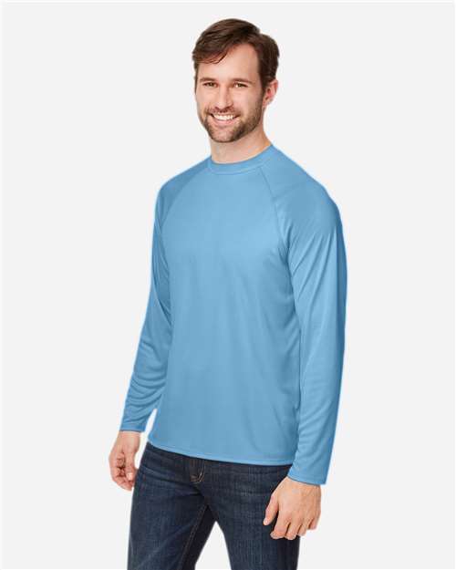 Core365 Unisex Ultra UVP™ Marina Raglan Long Sleeve T-Shirt - CE110 Columbia Blue