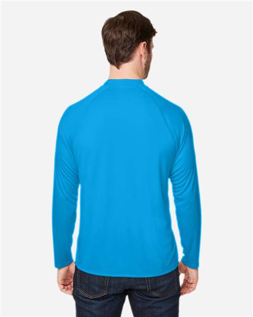 Core365 Unisex Ultra UVP™ Marina Raglan Long Sleeve T-Shirt - CE110 Electric Blue
