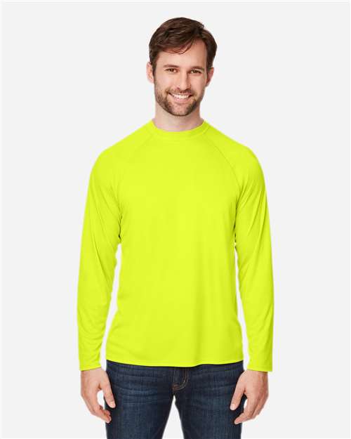 Core365 Unisex Ultra UVP™ Marina Raglan Long Sleeve T-Shirt - CE110 Safety Yellow