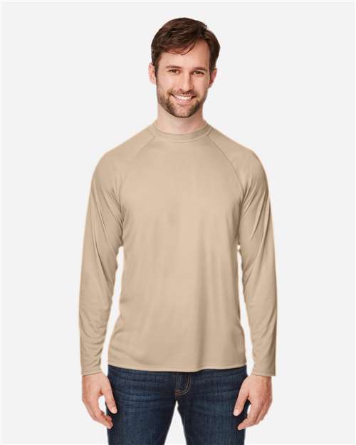 Core365 Unisex Ultra UVP™ Marina Raglan Long Sleeve T-Shirt - CE110 Stone