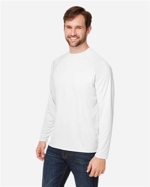 Core365 Unisex Ultra UVP™ Marina Raglan Long Sleeve T-Shirt - CE110 White