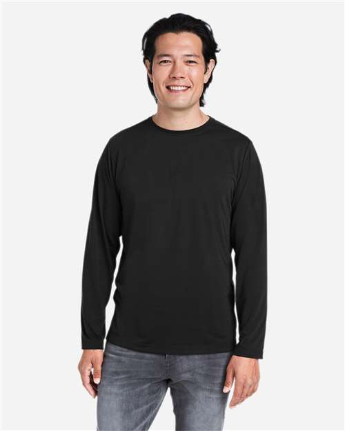 Core365 Unisex Fusion ChromaSoft™ Performance Long Sleeve T-Shirt - CE111L Black