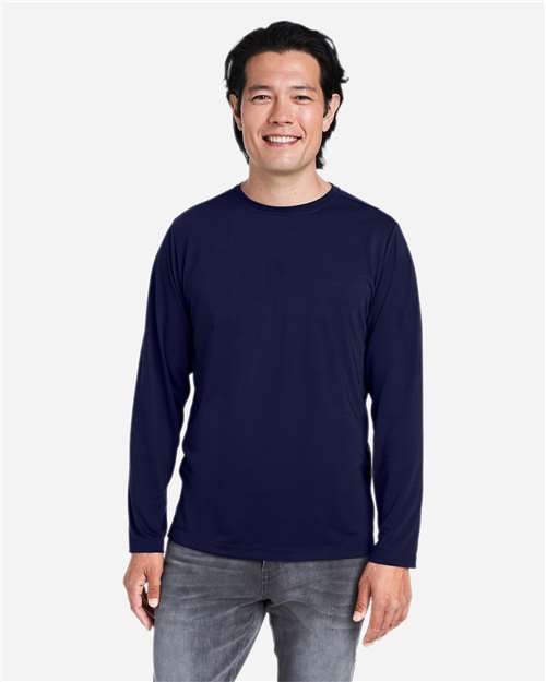 Core365 Unisex Fusion ChromaSoft™ Performance Long Sleeve T-Shirt - CE111L Classic Navy