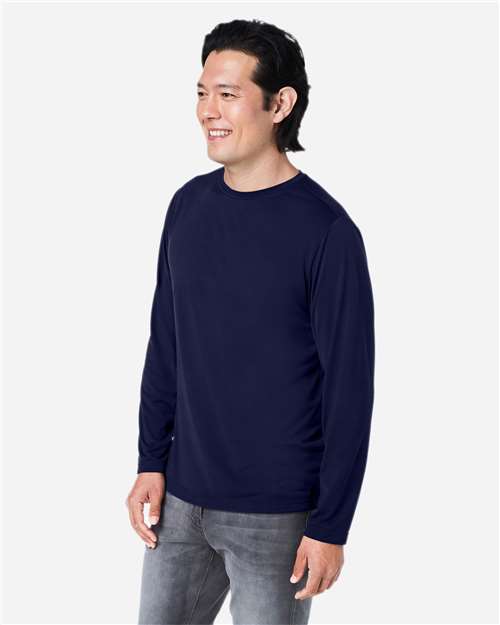 Core365 Unisex Fusion ChromaSoft™ Performance Long Sleeve T-Shirt - CE111L Classic Navy