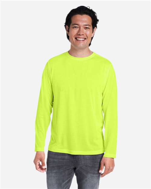Core365 Unisex Fusion ChromaSoft™ Performance Long Sleeve T-Shirt - CE111L Safety Yellow