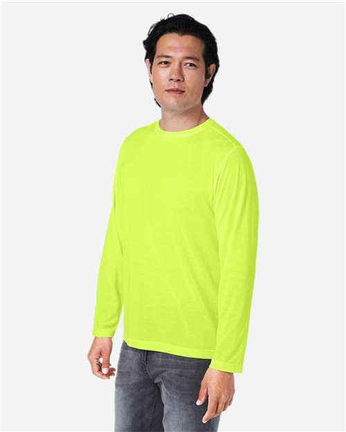 Core365 Unisex Fusion ChromaSoft™ Performance Long Sleeve T-Shirt - CE111L Safety Yellow