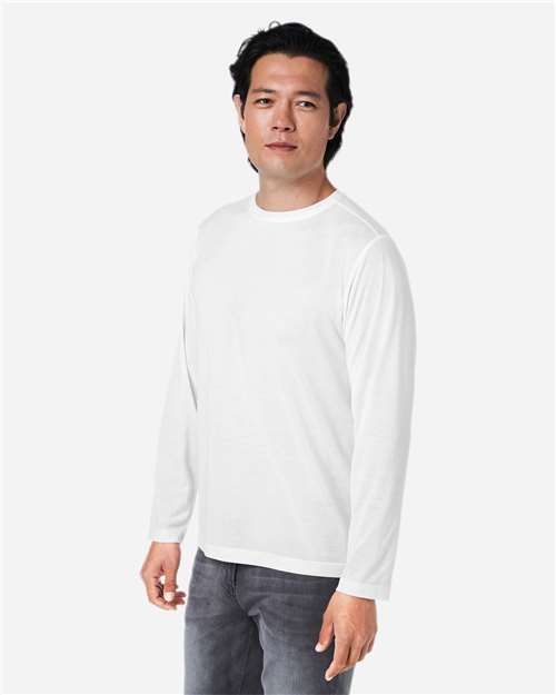 Core365 Unisex Fusion ChromaSoft™ Performance Long Sleeve T-Shirt - CE111L White