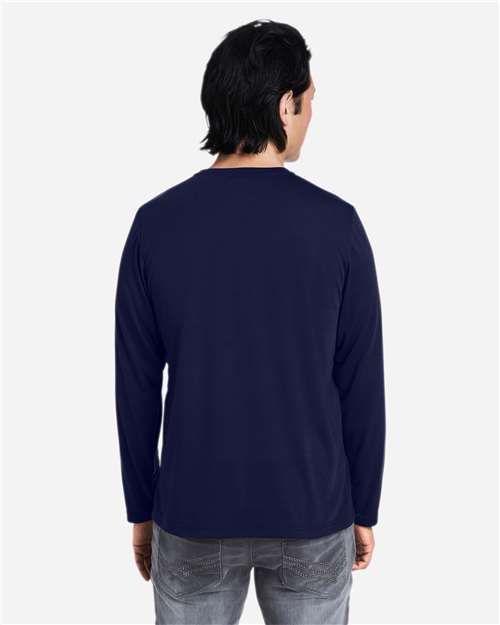 Core365 Unisex Fusion ChromaSoft™ Performance Long Sleeve T-Shirt - CE111L Classic Navy