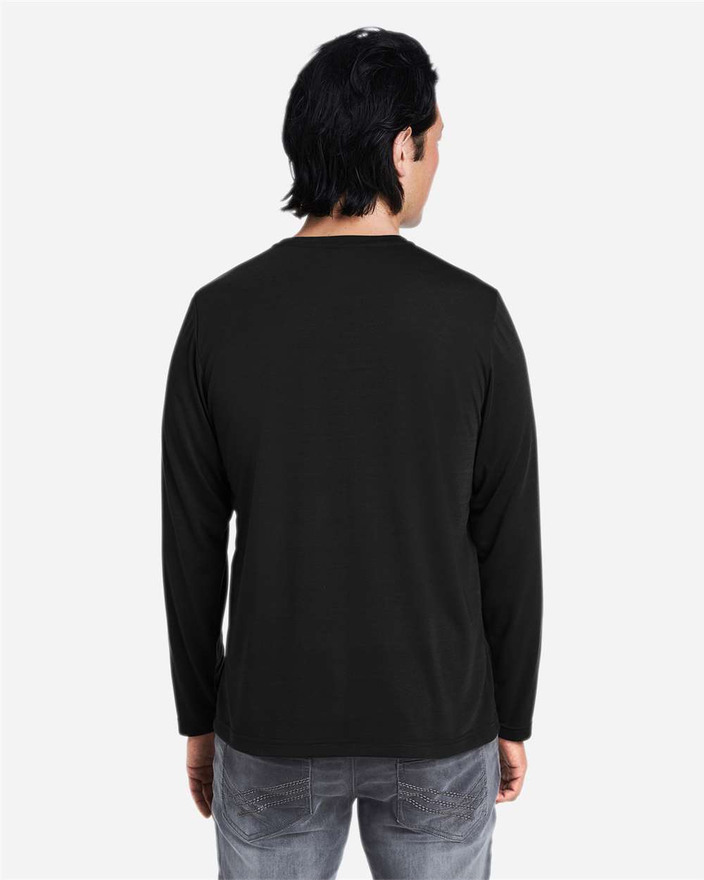Core365 Unisex Fusion ChromaSoft™ Performance Long Sleeve T-Shirt - CE111L Black