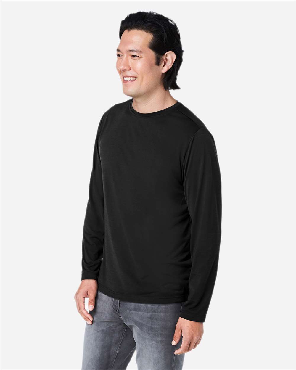 Core365 Unisex Fusion ChromaSoft™ Performance Long Sleeve T-Shirt - CE111L Black