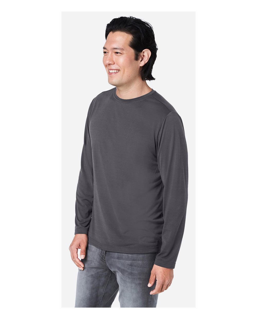 Core365 Unisex Fusion ChromaSoft™ Performance Long Sleeve T-Shirt - CE111L Carbon
