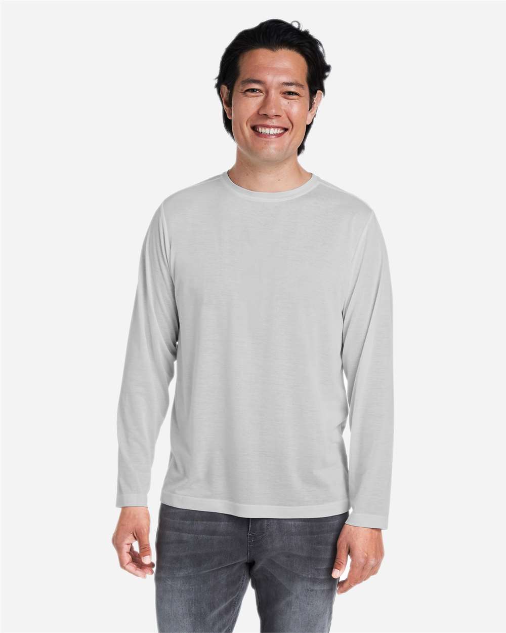 Core365 Unisex Fusion ChromaSoft™ Performance Long Sleeve T-Shirt - CE111L Platinum