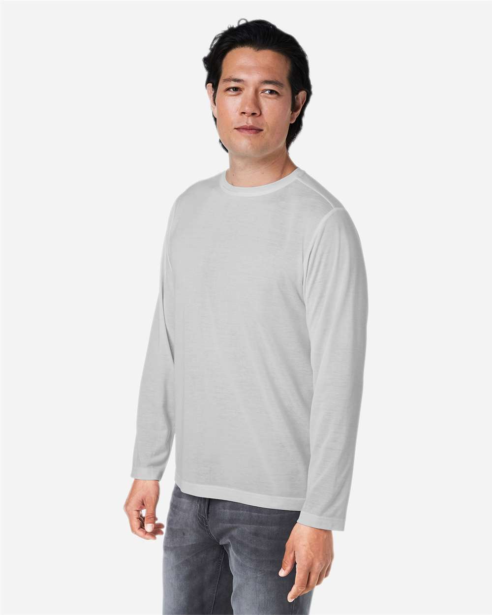 Core365 Unisex Fusion ChromaSoft™ Performance Long Sleeve T-Shirt - CE111L Platinum