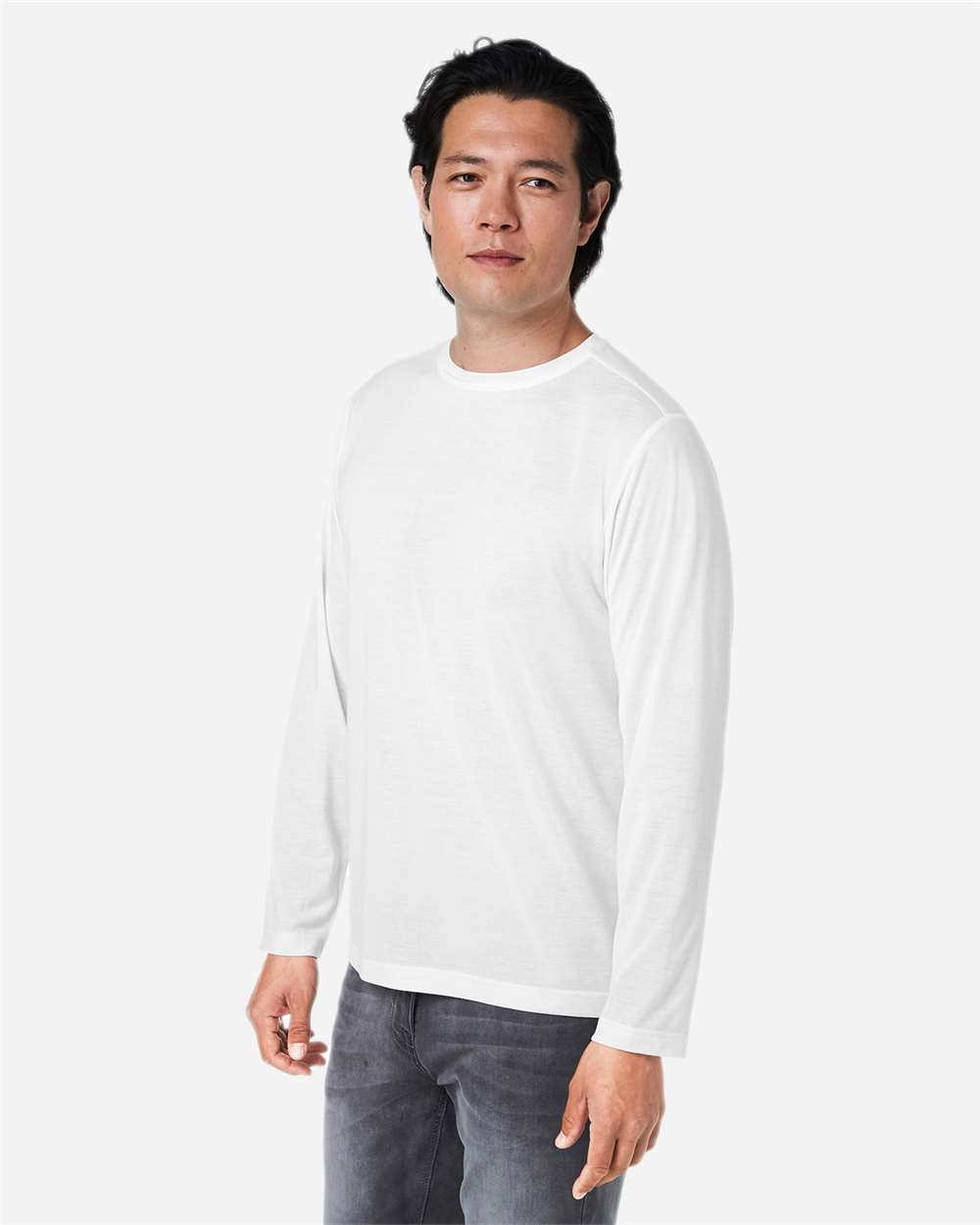 Core365 Unisex Fusion ChromaSoft™ Performance Long Sleeve T-Shirt - CE111L White