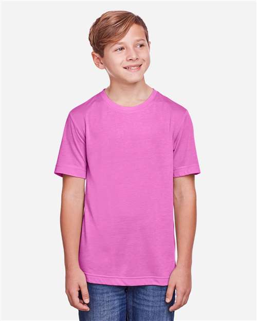 Core365 Youth Fusion ChromaSoft™ Performance T-Shirt - CE111Y Charity Pink