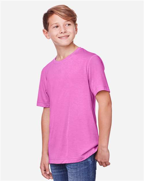 Core365 Youth Fusion ChromaSoft™ Performance T-Shirt - CE111Y Charity Pink