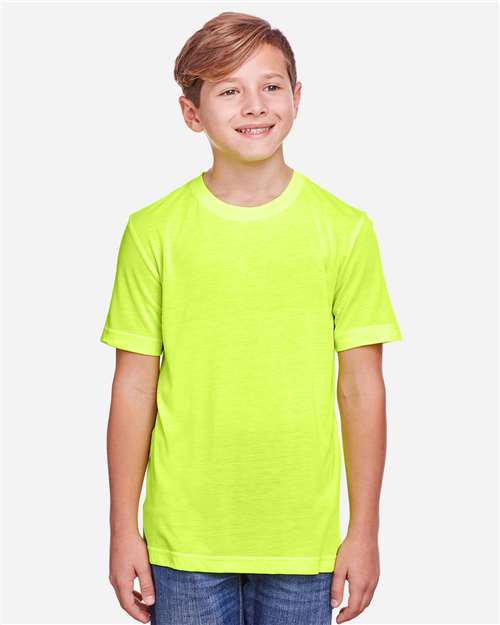 Core365 Youth Fusion ChromaSoft™ Performance T-Shirt - CE111Y Safety Yellow