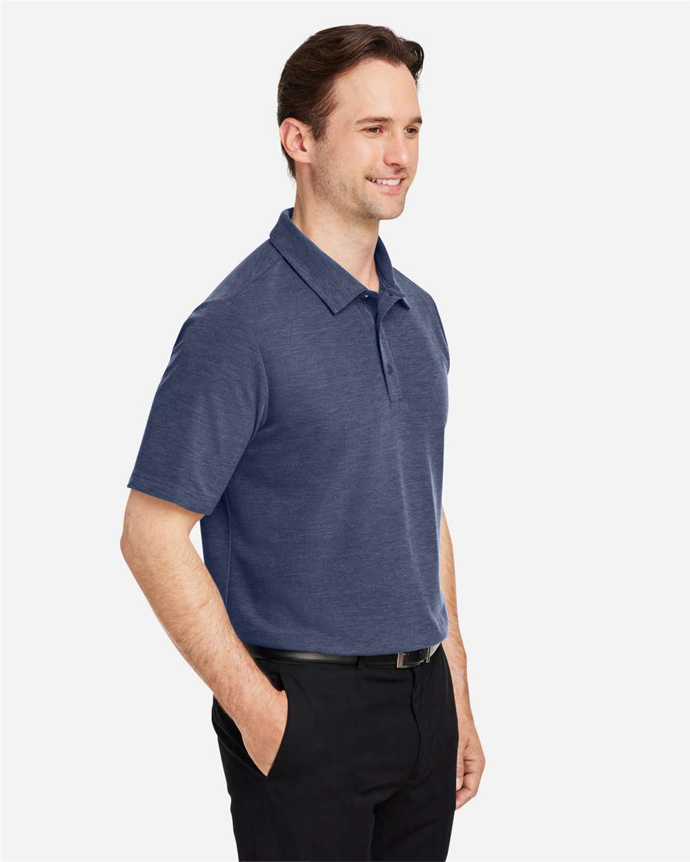Core365 Men's Fusion ChromaSoft™ Pique Polo - CE112 Classic Navy Heather
