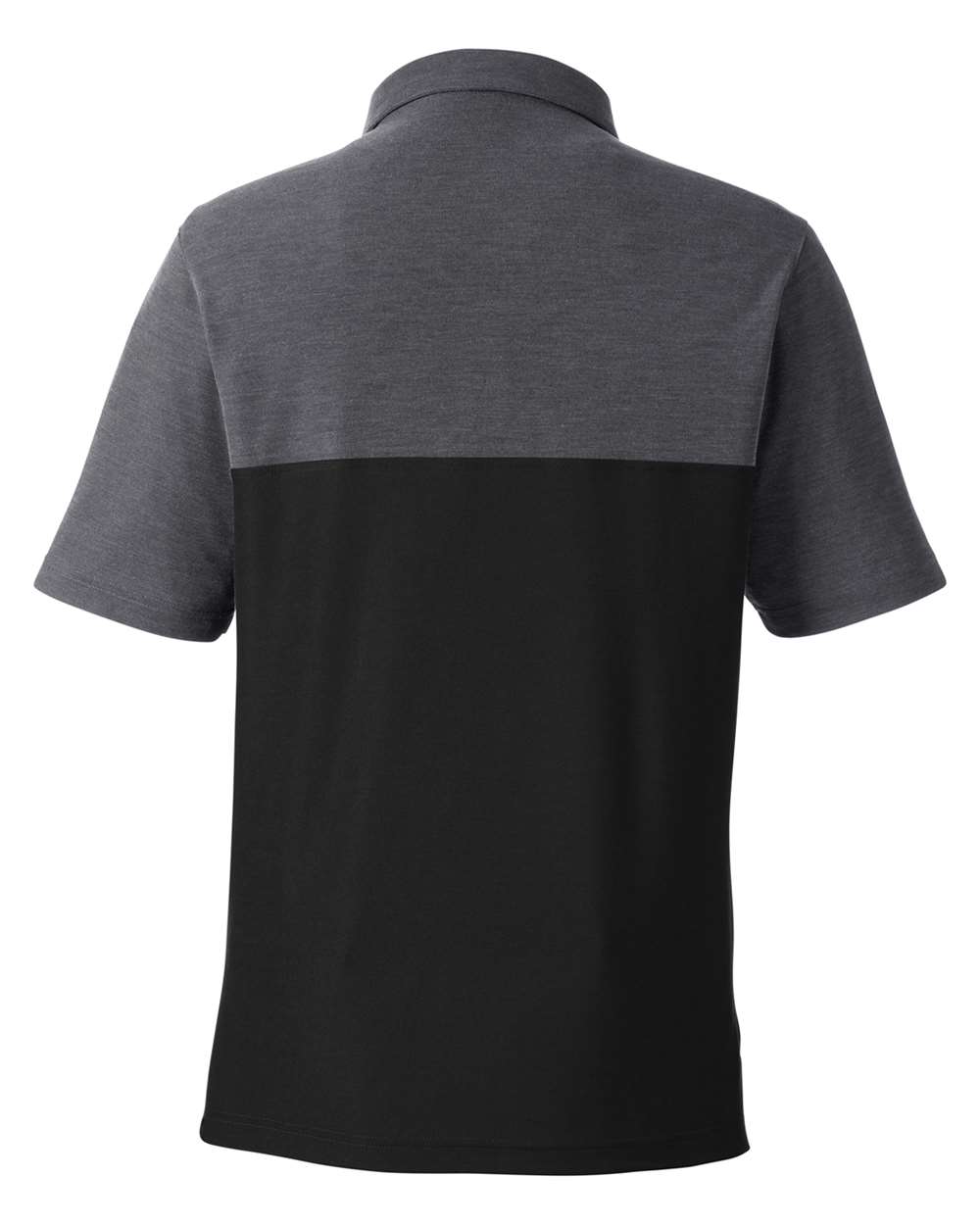 Core365 Men's Fusion ChromaSoft™ Colorblock Polo - CE112C Black- Carbon Heather