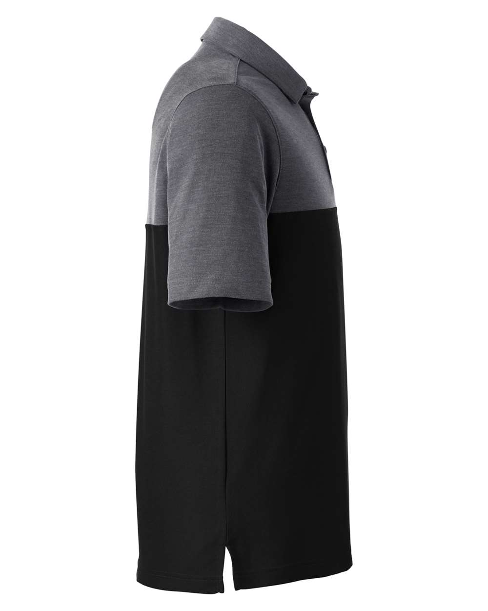 Core365 Men's Fusion ChromaSoft™ Colorblock Polo - CE112C Black- Carbon Heather