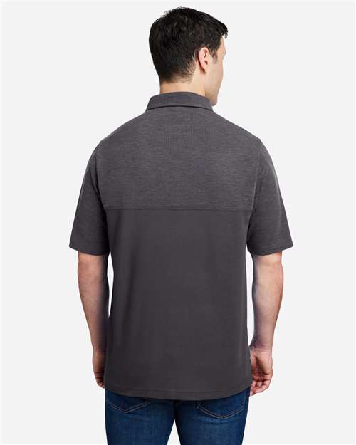 Core365 Men's Fusion ChromaSoft™ Colorblock Polo - CE112C Carbon- Carbon Heather