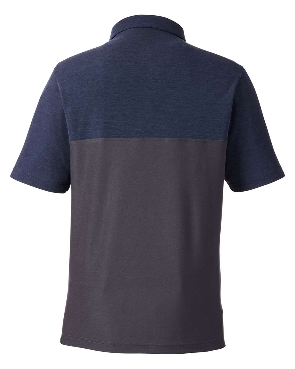 Core365 Men's Fusion ChromaSoft™ Colorblock Polo - CE112C Carbon- Classic Navy Heather
