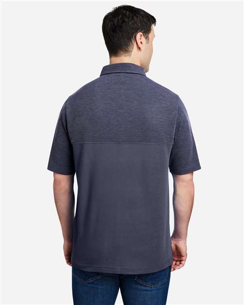 Core365 Men's Fusion ChromaSoft™ Colorblock Polo - CE112C Classic Navy- Classic Navy Heather