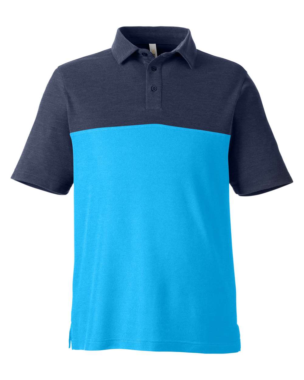 Core365 Men's Fusion ChromaSoft™ Colorblock Polo - CE112C Electric Blue- Classic Navy Heather
