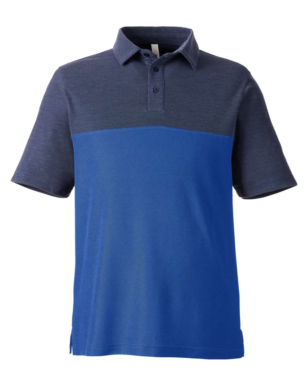 Core365 Men's Fusion ChromaSoft™ Colorblock Polo - CE112C True Royal- Classic Navy Heather