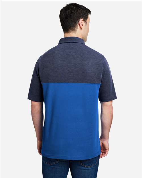 Core365 Men's Fusion ChromaSoft™ Colorblock Polo - CE112C True Royal- Classic Navy Heather
