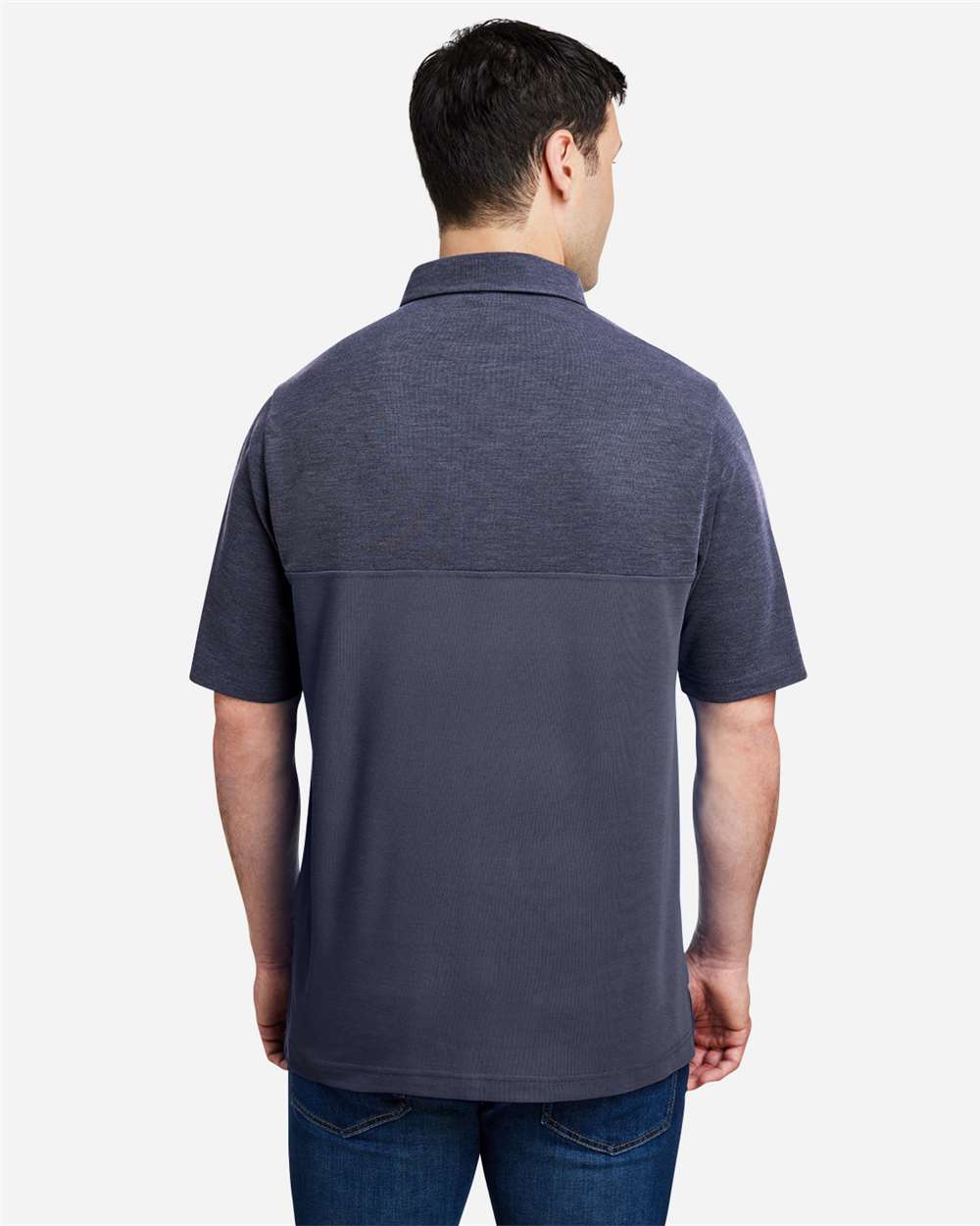 Core365 Men's Fusion ChromaSoft™ Colorblock Polo - CE112C Classic Navy- Classic Navy Heather