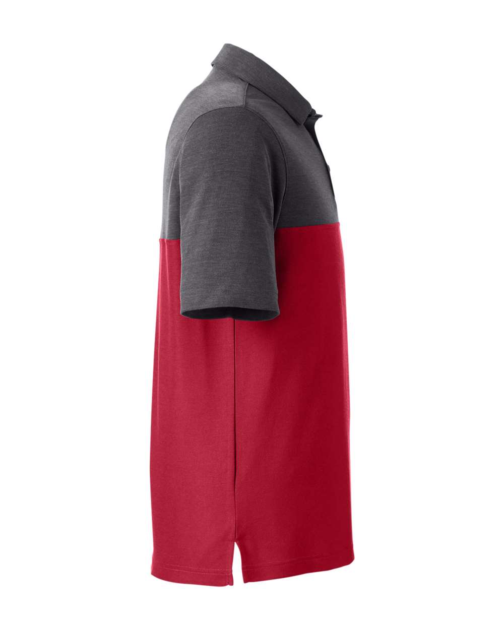 Core365 Men's Fusion ChromaSoft™ Colorblock Polo - CE112C Classic Red- Carbon Heather